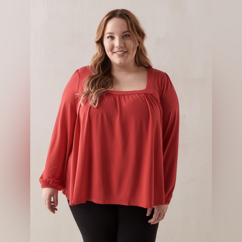 Pennington’s Red Square Neck Blouse!